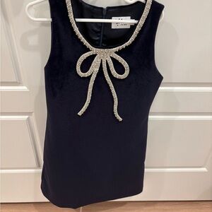 Lola + The Boys Black Dress with Silver Bow Accent